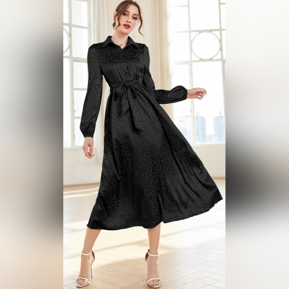 The Limited Black Leopard Pattern Dress